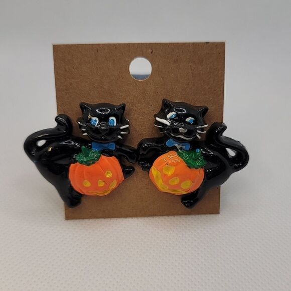 Halloween Hand Painted Earring - Picture 1 of 3